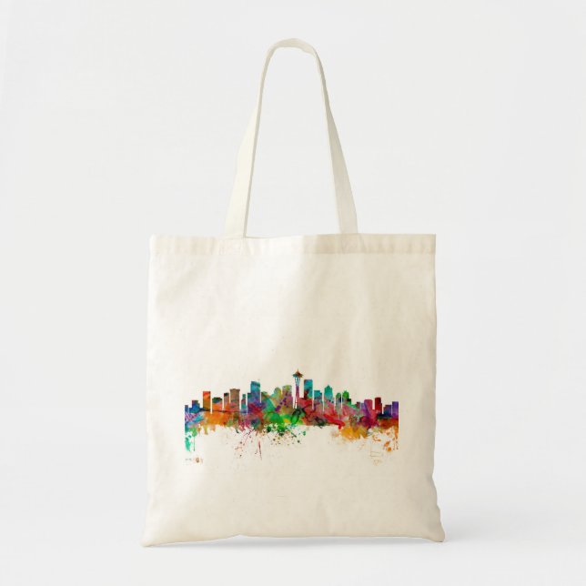 Bolso De Tela Horizonte de Seattle Washington (Frente)