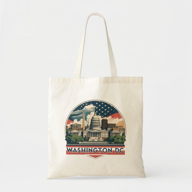 Bolso De Tela Horizonte de Washington DC (Frente)