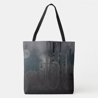 Bolso De Tela Horizonte iluminado por la luna de la noche de los