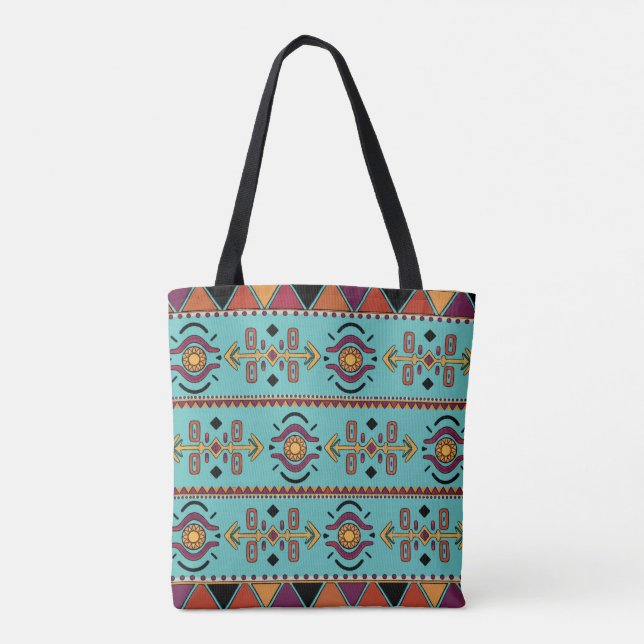 Bolso De Tela Horizonte Turquesa (Reverso)