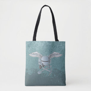 Bolso De Tela Hormigonera gris azulado
