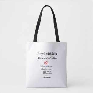 Bolso De Tela Horneado con galletas caseras de amor añade QR hec