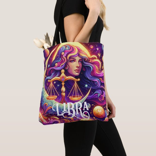 Bolso De Tela Horóscopo Rótulo Libra Zodiac Eéreo Arte místico (Detalle)