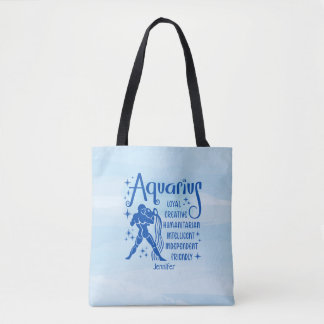 Bolso De Tela Horóscopo Zodiaco Aquarius moderno personalizado