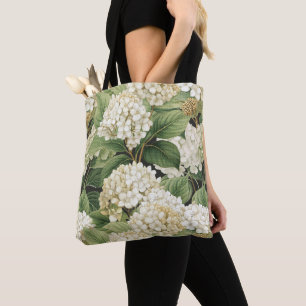 Bolso De Tela Hortensia flores acuarela boho retro