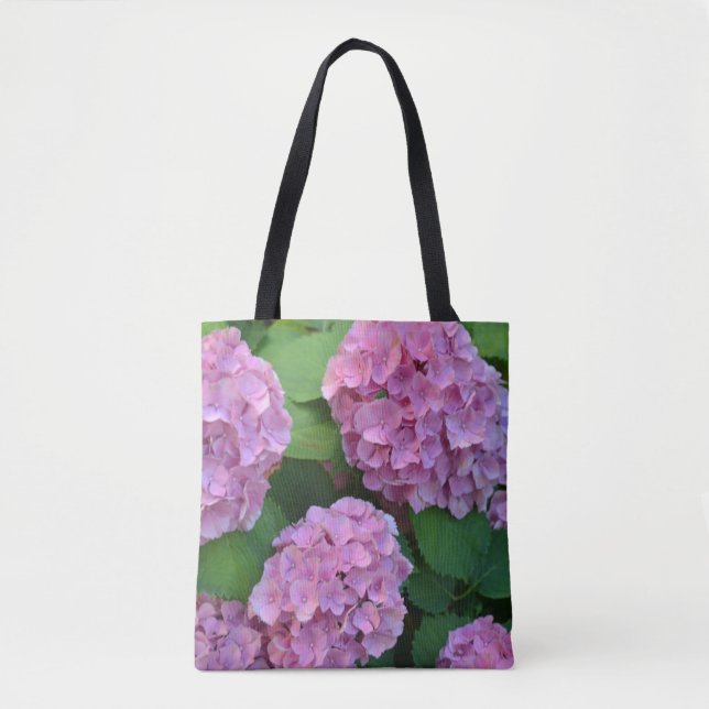 Bolso De Tela Hortensia hidrangea rosa (Anverso)