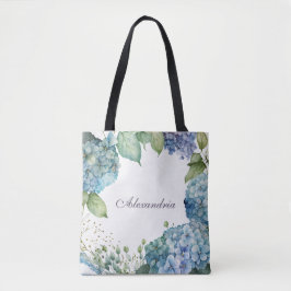 Bolso De Tela Hortensias Azules Personalizadas 