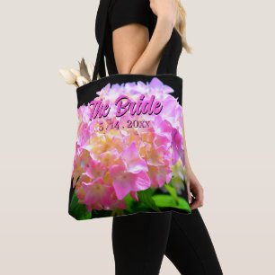 Bolso De Tela Hortensias elegantes rosa púrpura naranja la Novia