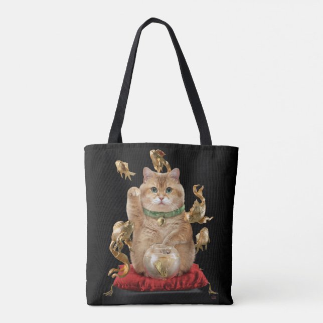 Bolso De Tela Hosico Maneki-neko (Reverso)