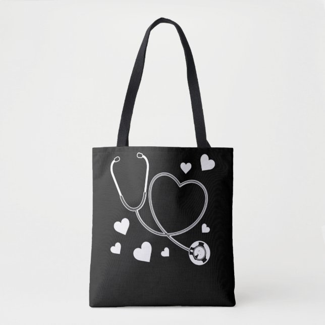 Bolso De Tela Hospital de Enfermería de Stethoscope (Anverso)