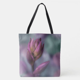 Bolso De Tela Hosta Flor Bud Púrpura Y Verde