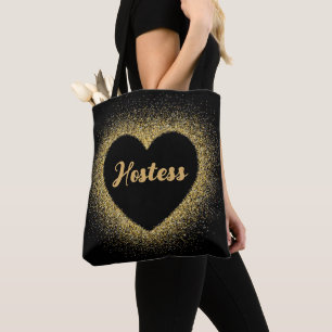Bolso De Tela Hostess Gold Purpurina Elegant Script Boda