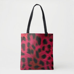 Bolso De Tela Hot Pink Leopard Print Faux 