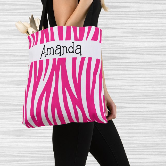 Bolso De Tela Hot Pink Wavy Animal Print Tote (Subido por el creador)