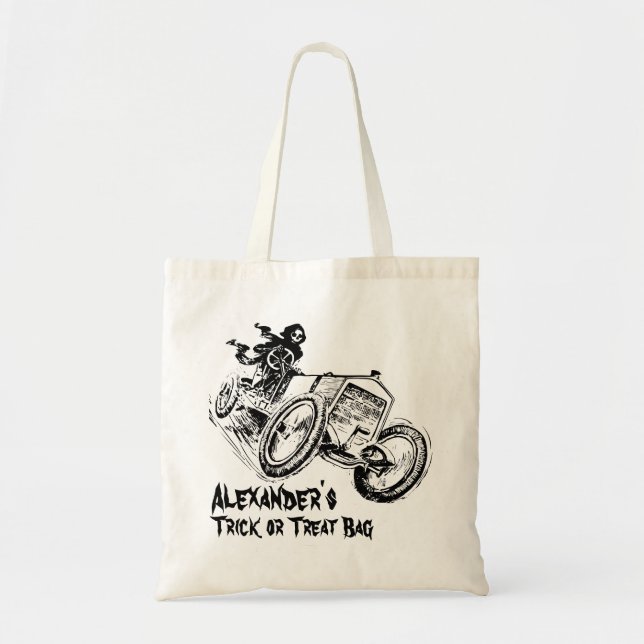 Bolso De Tela Hot Rod Halloween Trick or Treat Bag (Frente)