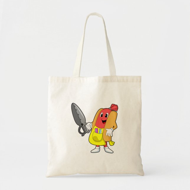 Bolso De Tela Hotdog como peluquero con tijeras (Frente)
