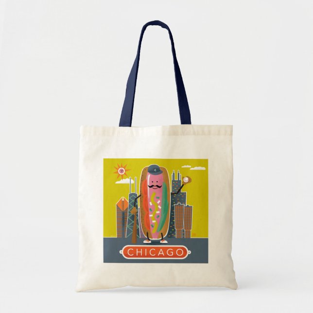Bolso De Tela Hotdog de Chicago (Frente)