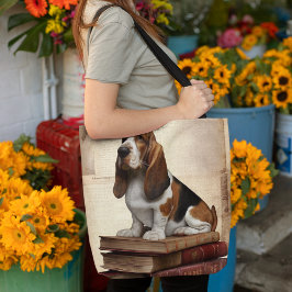 Bolso De Tela Hound literario de Basset