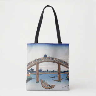 Bolso De Tela Housai Monte Fuji visto desde debajo del Puente de
