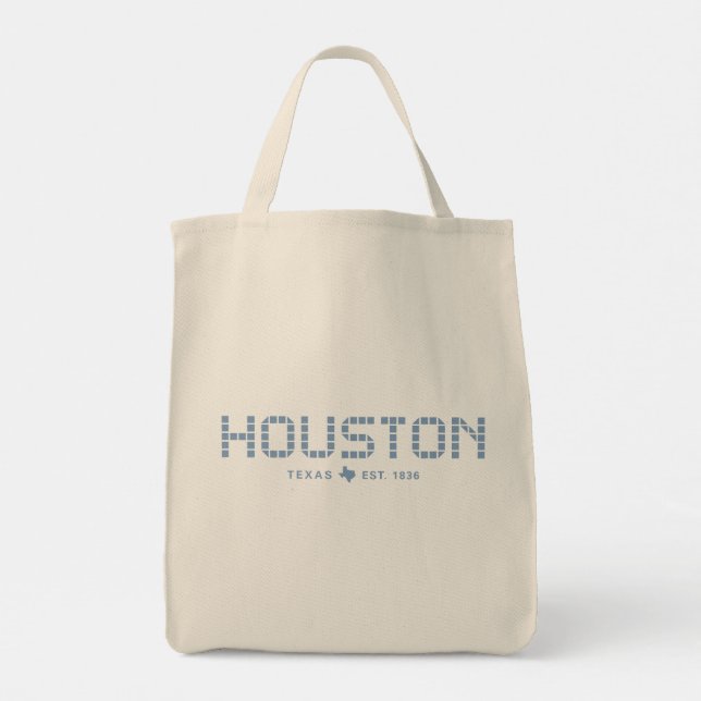 Bolso De Tela Houston Tile, Blue Tile, Houston Texas (Reverso)