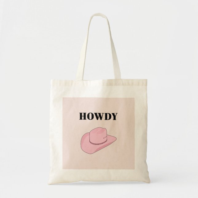 Bolso De Tela Howdy Pink Cowboy Gorra (Frente)