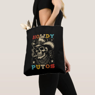 Bolso De Tela Howdy Putos Funny Skull Retro Vintage