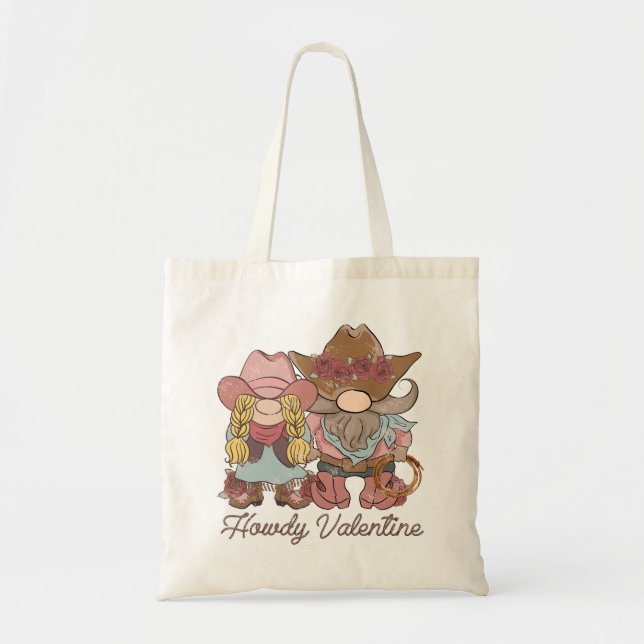 Bolso De Tela Howdy Valentine Country Gnomes (Frente)