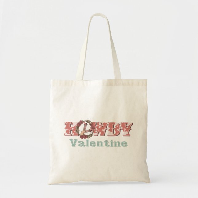 Bolso De Tela Howdy Valentine Western Country (Frente)