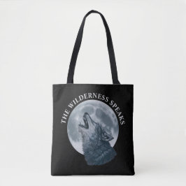 Bolso De Tela Howling Wolf y Moon