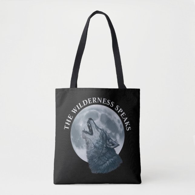 Bolso De Tela Howling Wolf y Moon (Anverso)
