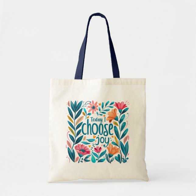 Bolso De Tela Hoy Elijo Cita De Alegría (Frente)