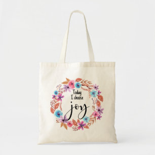 Bolso De Tela Hoy escojo la cita Inspiradora de alegría Floral r