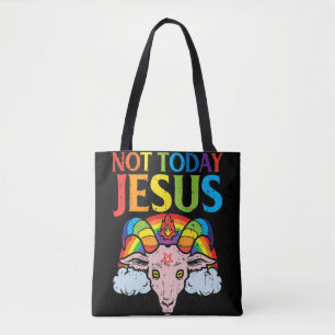 Bolso De Tela Hoy no Jesucristo Gato Satánico Arcoiris Satanis