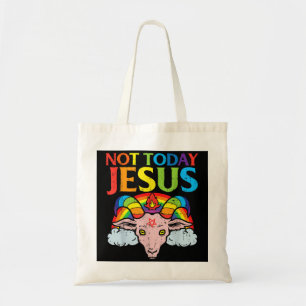 Bolso De Tela Hoy. No Jesús Satan Goat. Arcoiris satánico.