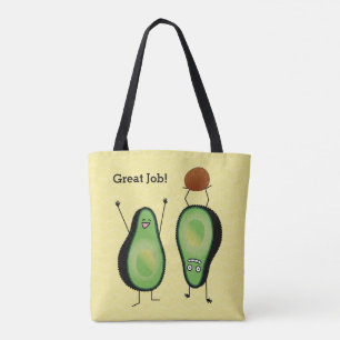 Bolso De Tela Hoyo verde divertido del handstand del aguacate