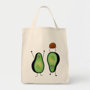 Bolso De Tela Hoyo verde divertido del handstand del aguacate