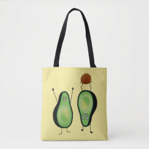 Bolso De Tela Hoyo verde divertido del handstand del aguacate