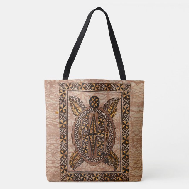 Bolso De Tela Hu Primitive Hawaiian Tattoo Tapa Beach Bag (Anverso)