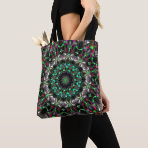 Bolso De Tela Hue luminoso en oscuro en caleidoscopio al estilo 