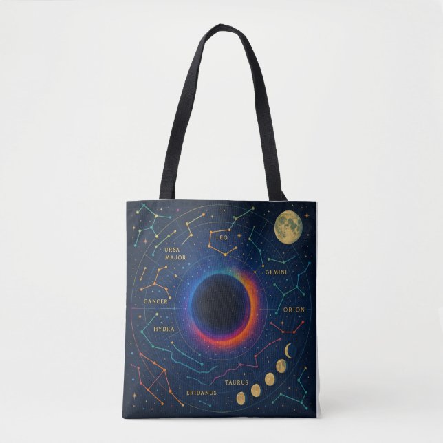 Bolso De Tela Hueco negro cósmico y arte de constelaciones - Cel (Anverso)