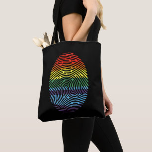 Bolso De Tela Huella dactilar LGBTQ Orgulloso Gai Lesbiana Arcoí