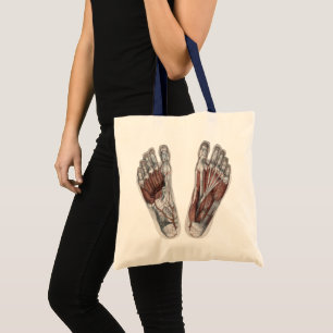 Bolso De Tela Huella de anatomía humana vintage Podología Pie