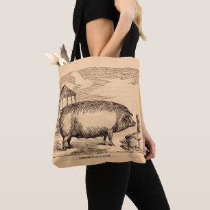 Bolso De Tela Huella de cerdo del siglo XIX "Breeder in Good Fle