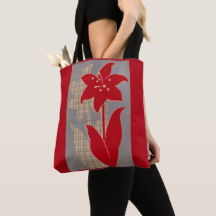 Bolso De Tela huella de flores y sombras