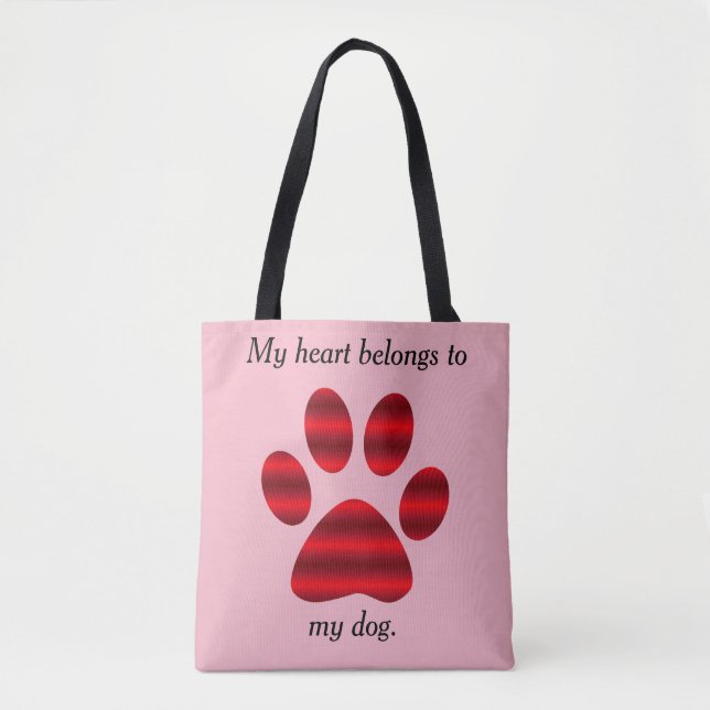 Bolso De Tela Huella de garra con gradiente rojo (Anverso)
