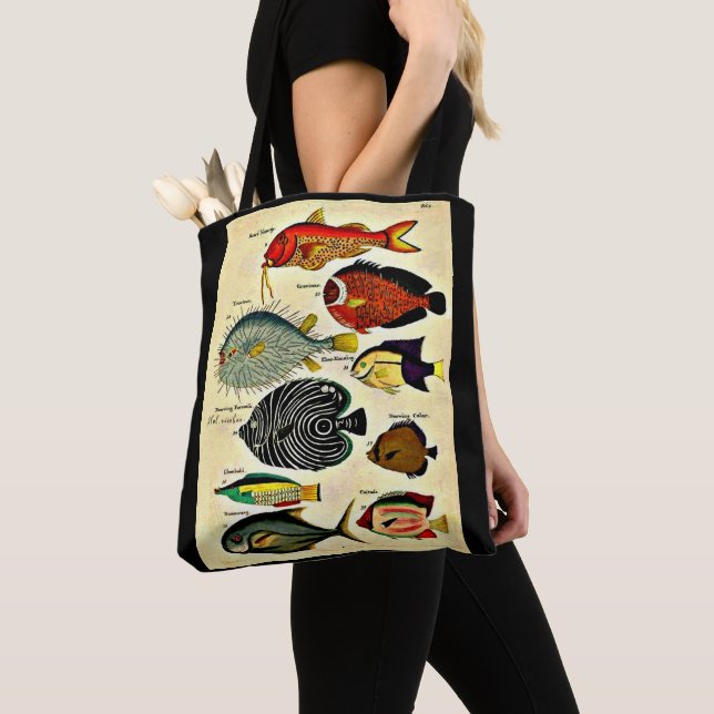 Bolso De Tela huella de pescado (Detalle)