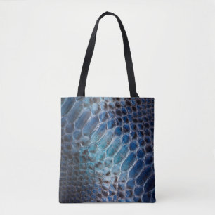 Bolso De Tela Huella de serpiente de piel azul Faux