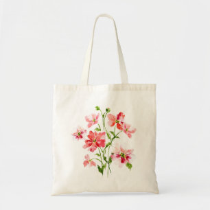 Bolso De Tela Huella floral rosa rojo