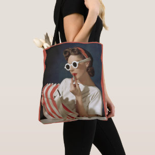Bolso De Tela Huella fotográfica de moda de los años 50