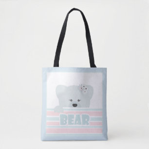 Bolso De Tela Huella infantil de ilustracion de oso